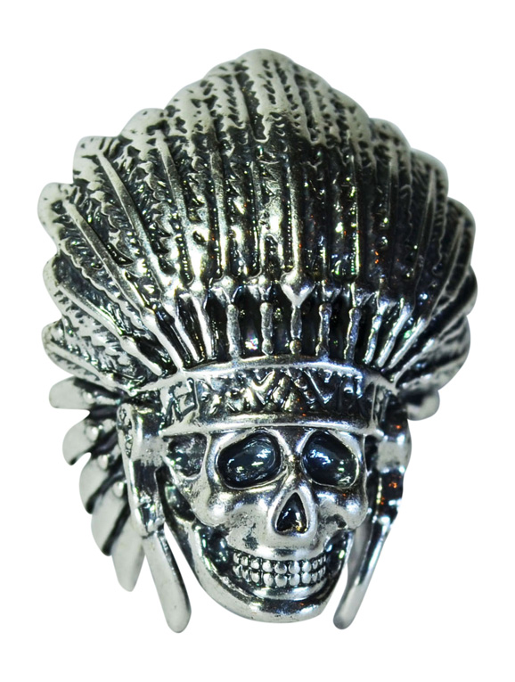 du er binding Analytiker Chief Warrior II Paracord Skull Bead Silver - BadAzzBeads.com